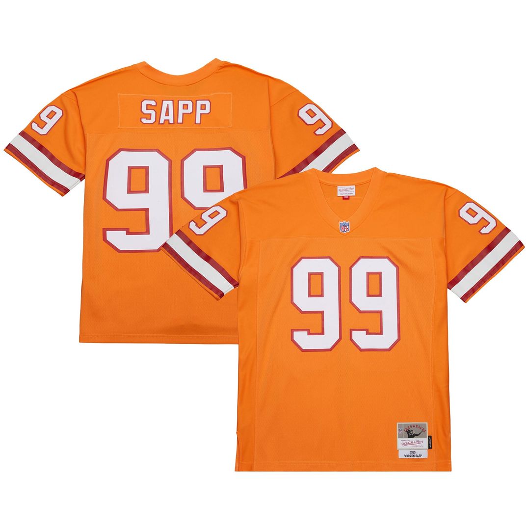 Men's Tampa Bay Buccaneers Warren Sapp Mitchell & Ness Orange 1995 Legacy Replica Jersey