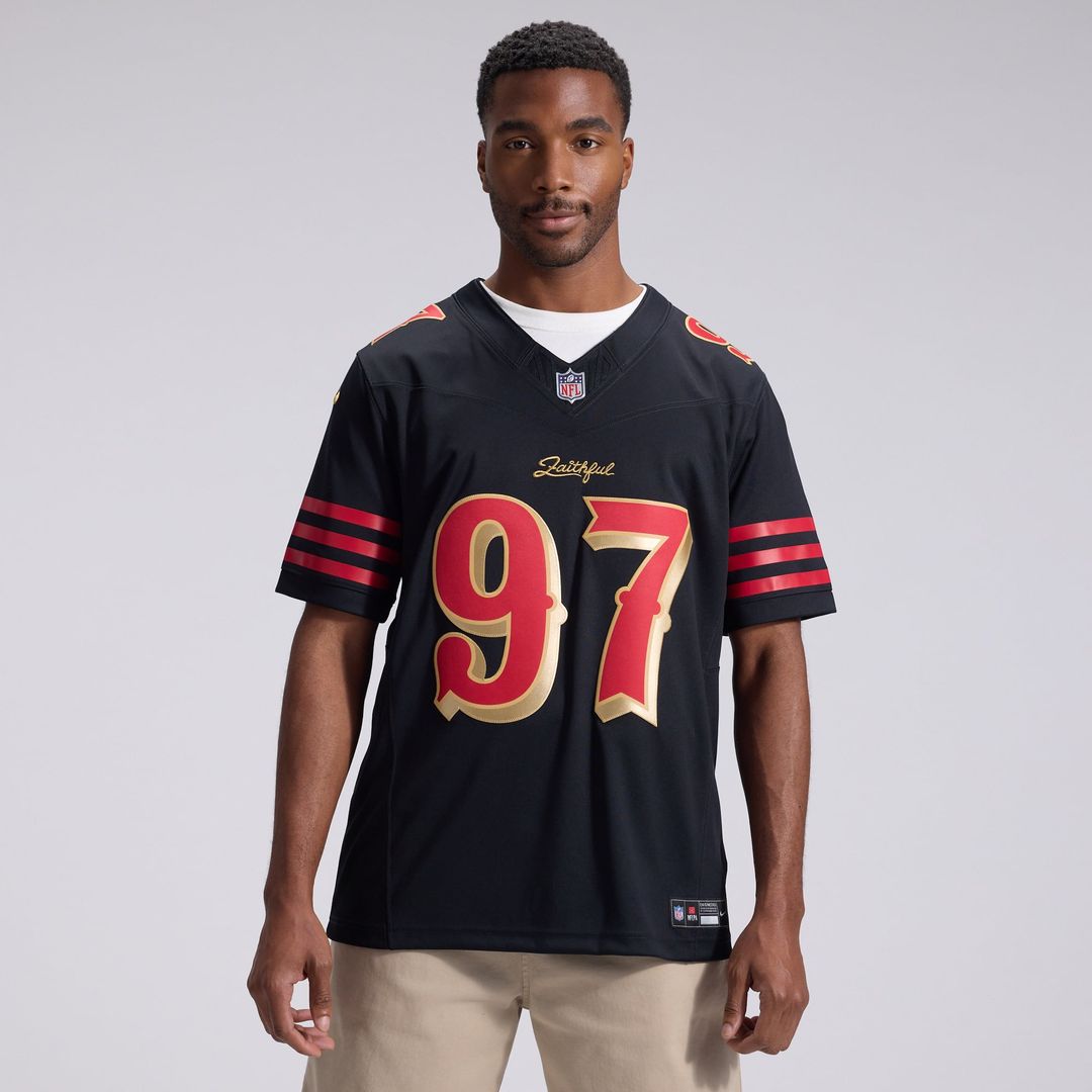 Men's San Francisco 49ers Nick Bosa Nike Black Rivalries Collection Stitched Limited Jersey