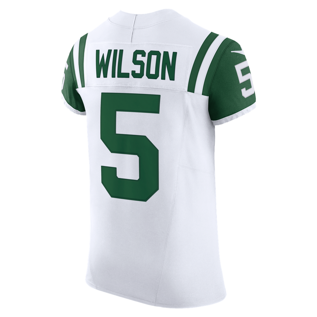 Men's New York Jets Garrett Wilson Nike White Classic Alternate Vapor F.U.S.E. Elite Jersey