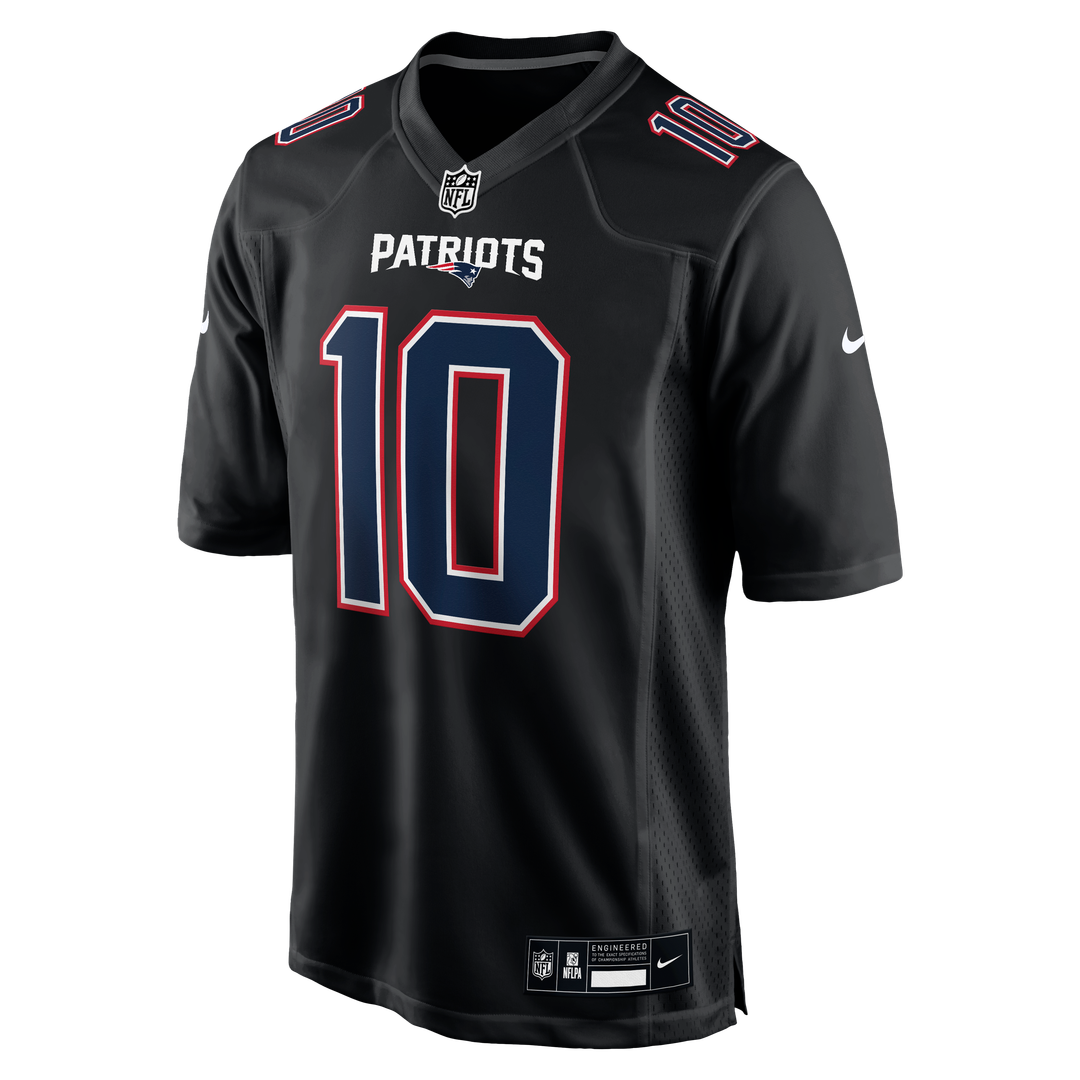 Men's New England Patriots Drake Maye Nike Carbon Black Game Jersey