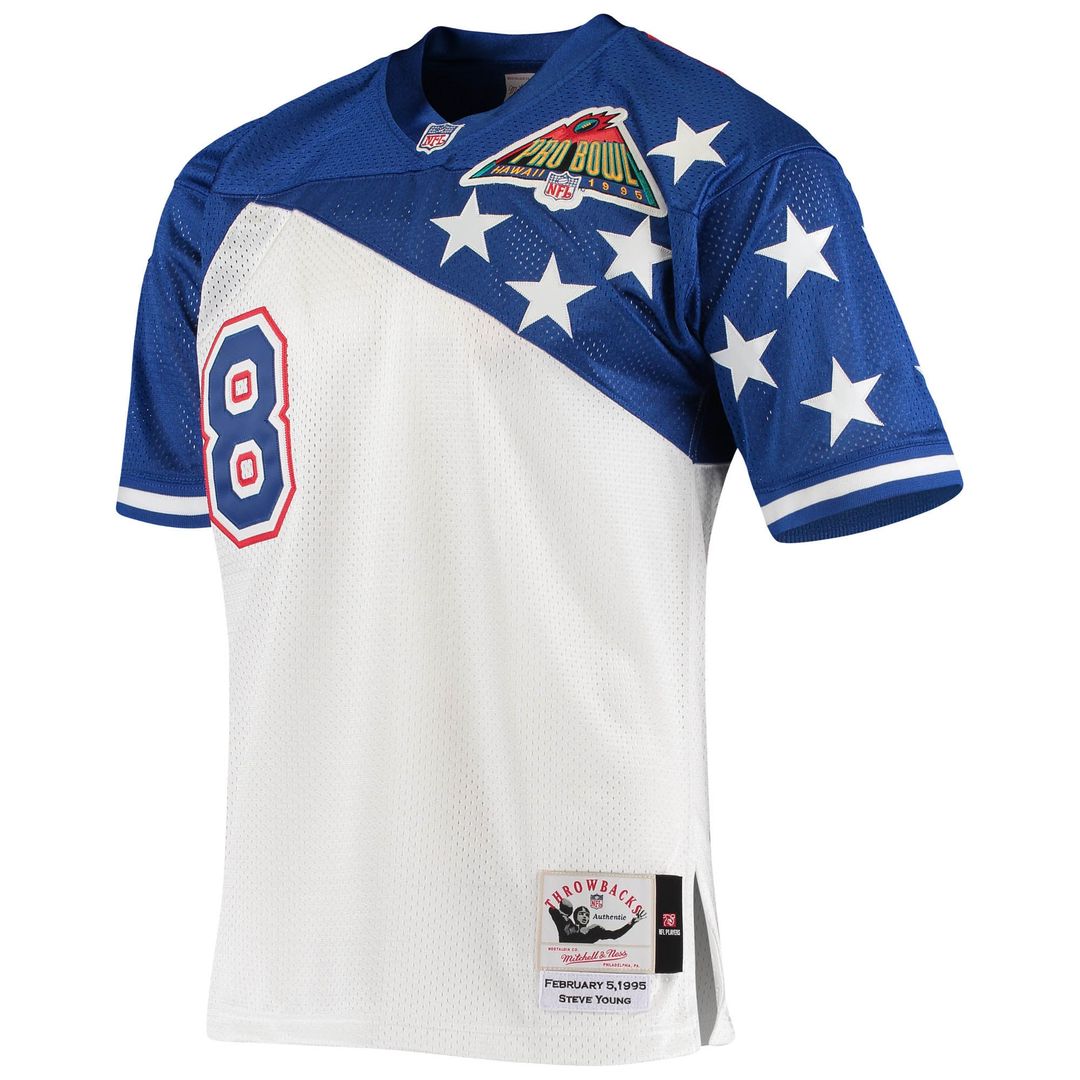 Men's NFC Steve Young Mitchell & Ness White/Blue 1994 Pro Bowl Authentic Jersey