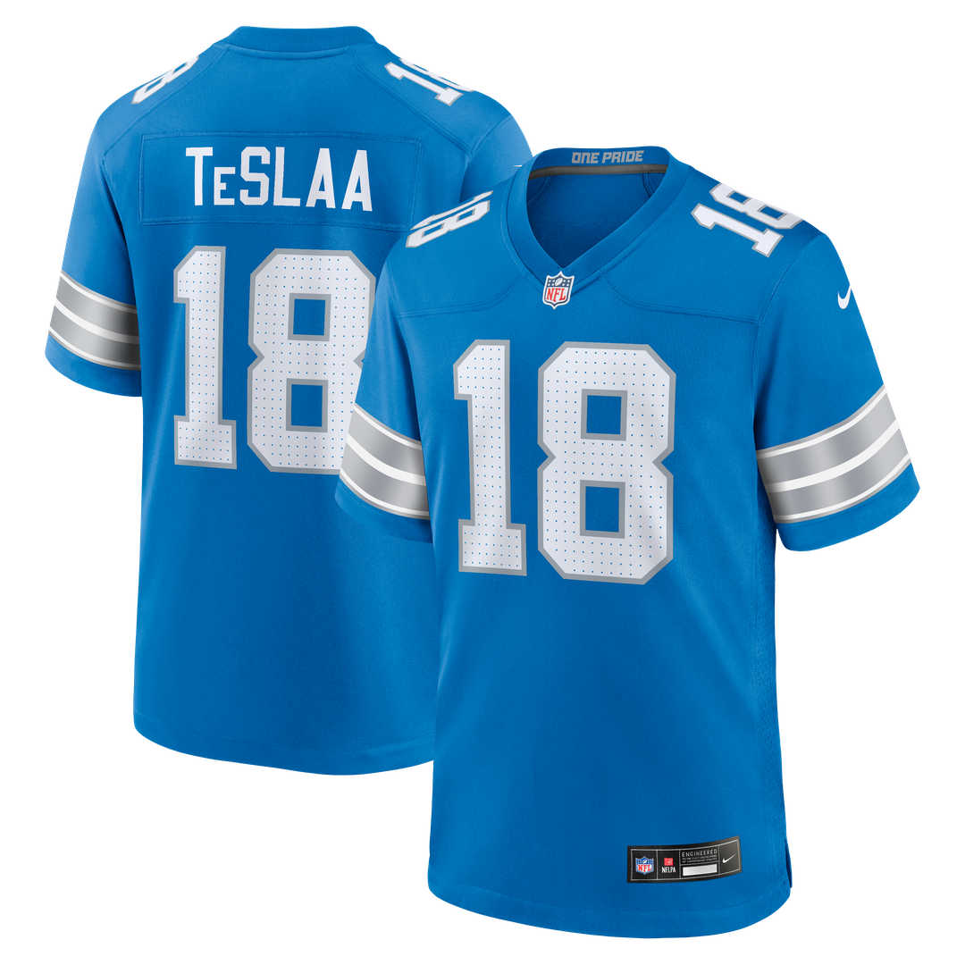 Men's Detroit Lions Isaac TeSlaa Nike Black Alternate Game Player Jersey