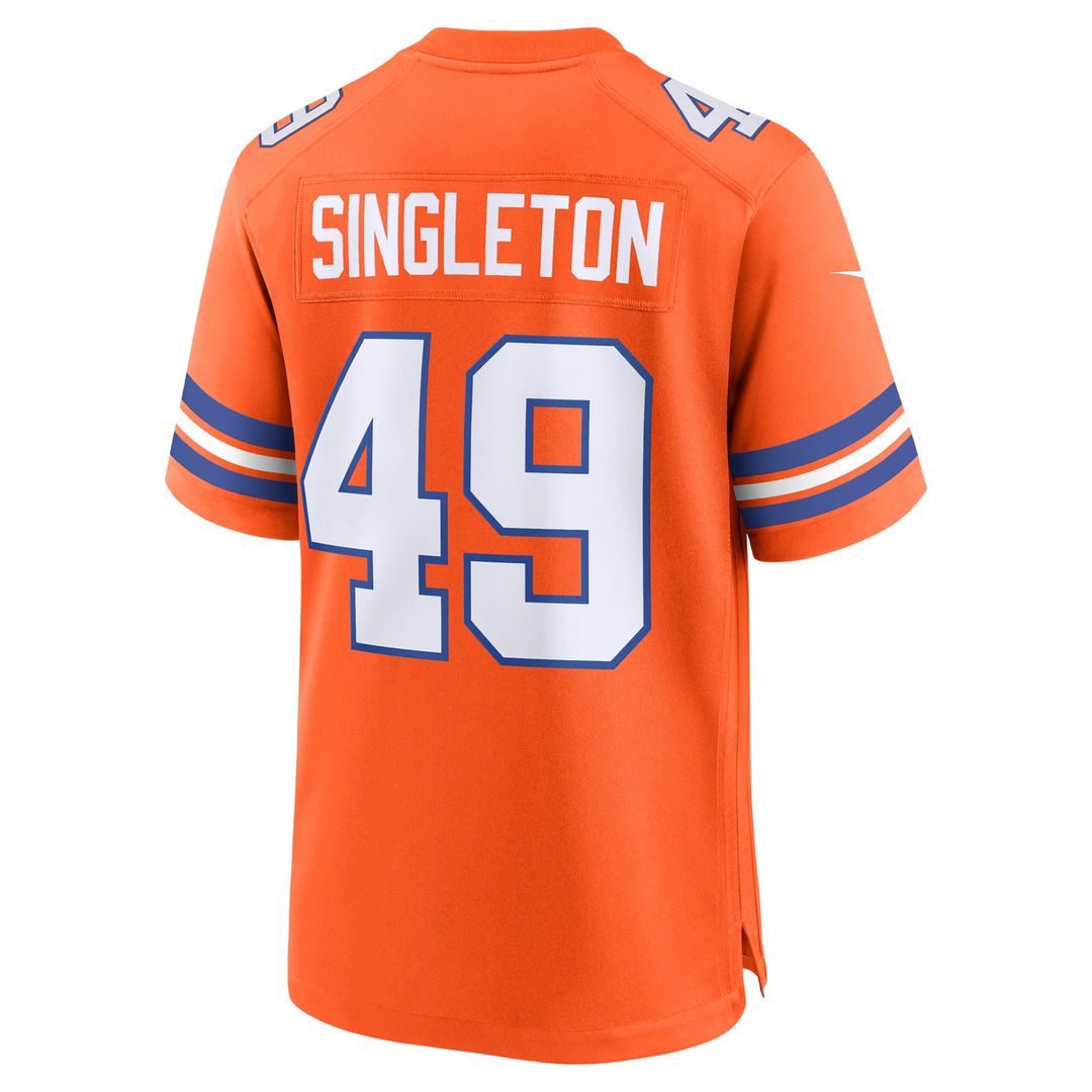 Men's Denver Broncos Alex Singleton Nike Orange Alternate Game Jersey