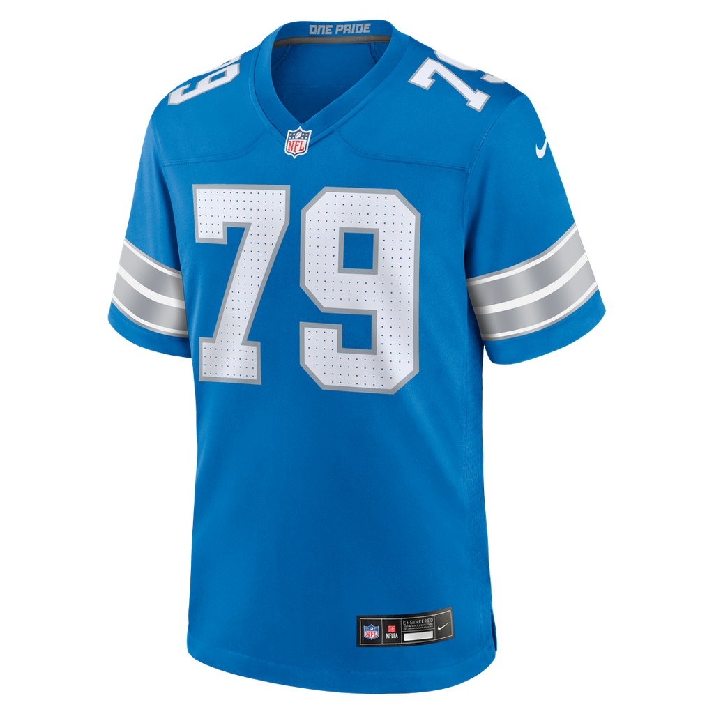 Men's Detroit Lions Larry Borom Nike  Blue Team Game Jersey