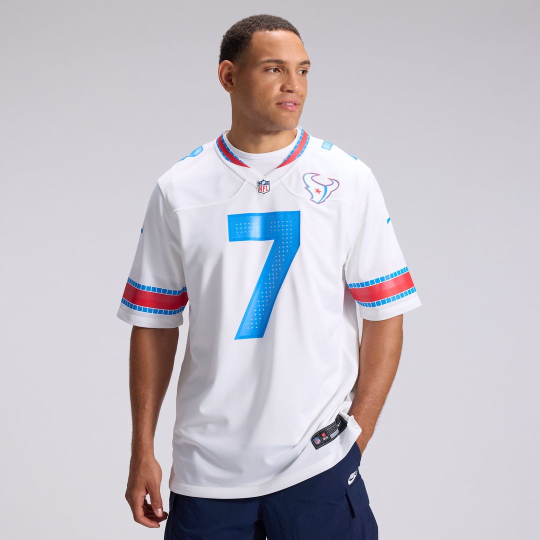 Men's Houston Texans C.J. Stroud Nike White 2026 Rivalries Collection Game Jersey