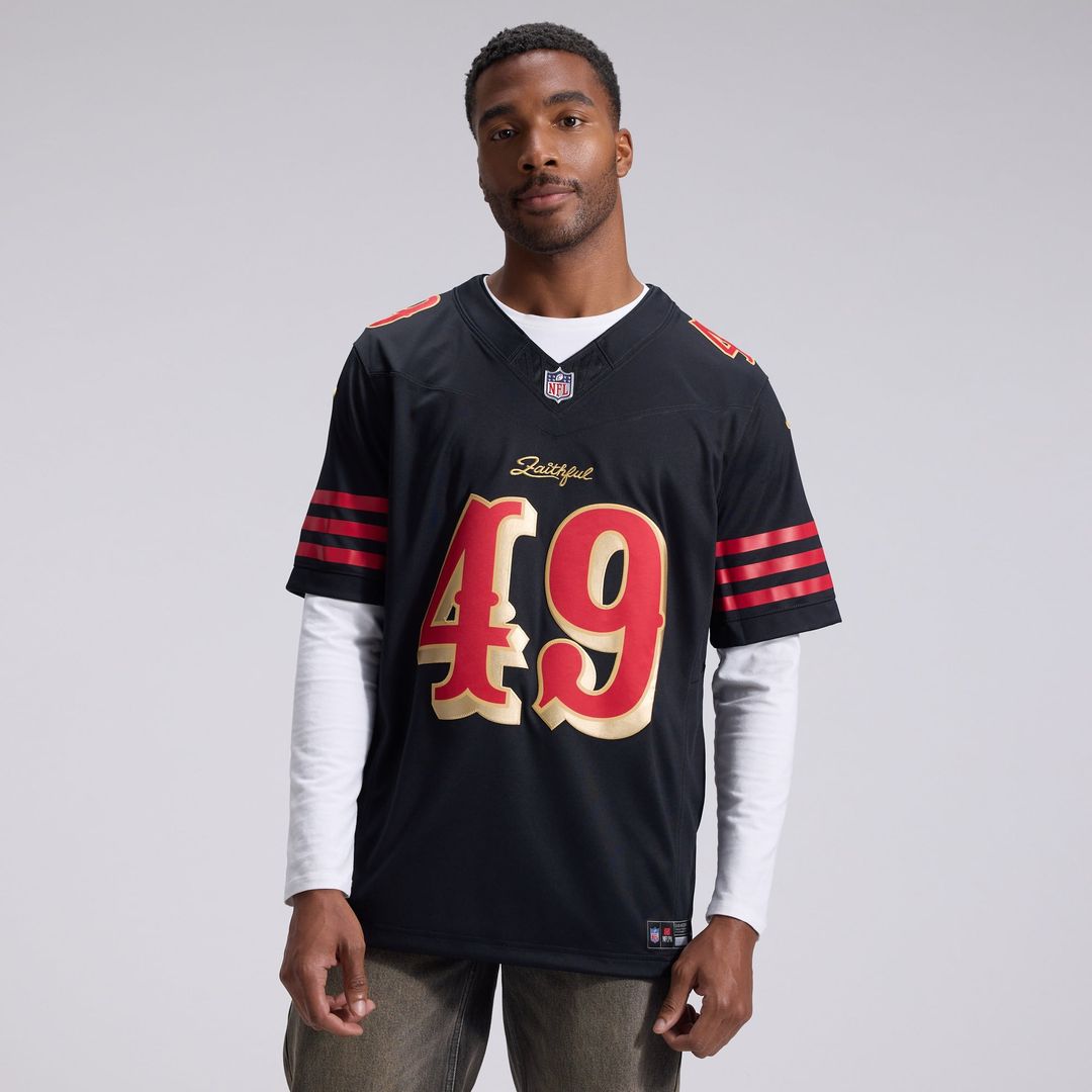 Men's San Francisco 49ers The Faithful Nike Black Rivalries Collection Stitched Limited Jersey