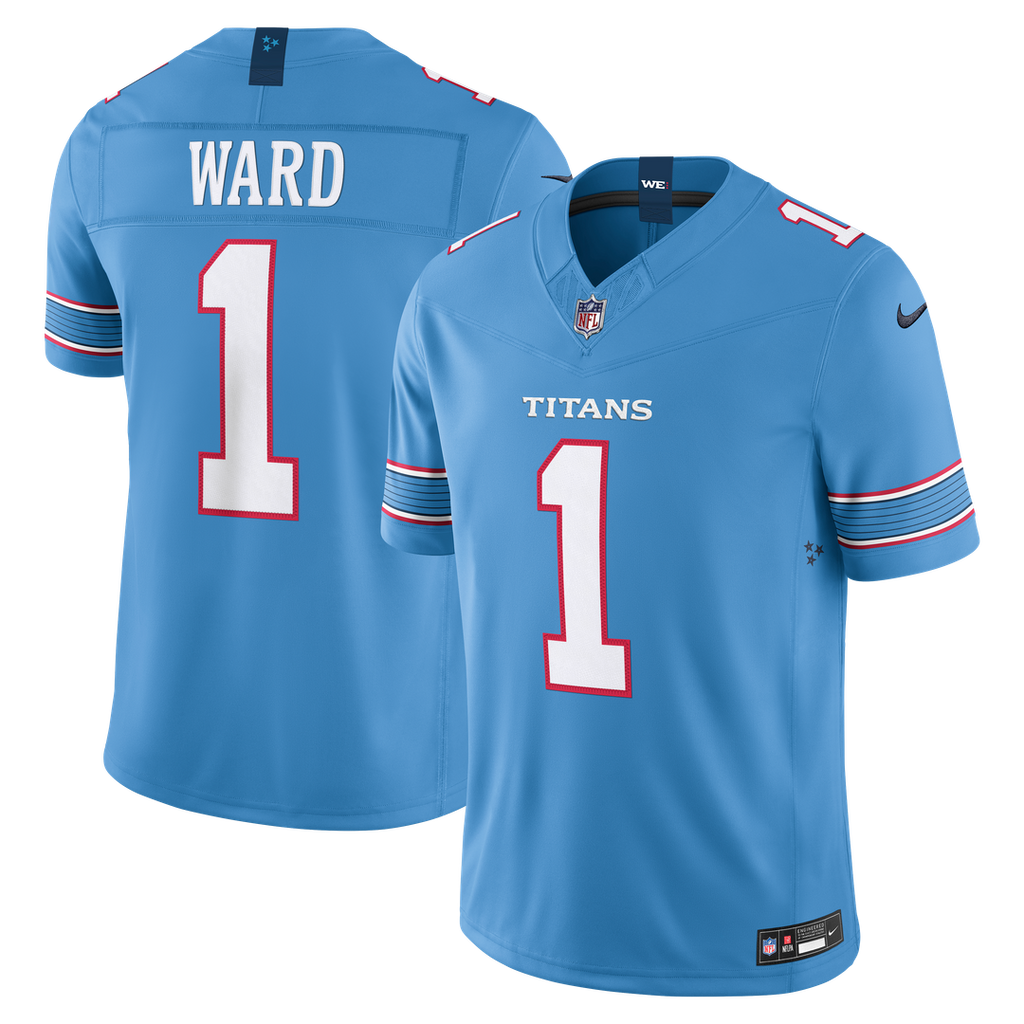 Men's Tennessee Titans Cameron Ward Nike Light Blue Team Vapor F.U.S.E. Stitched Limited Jersey