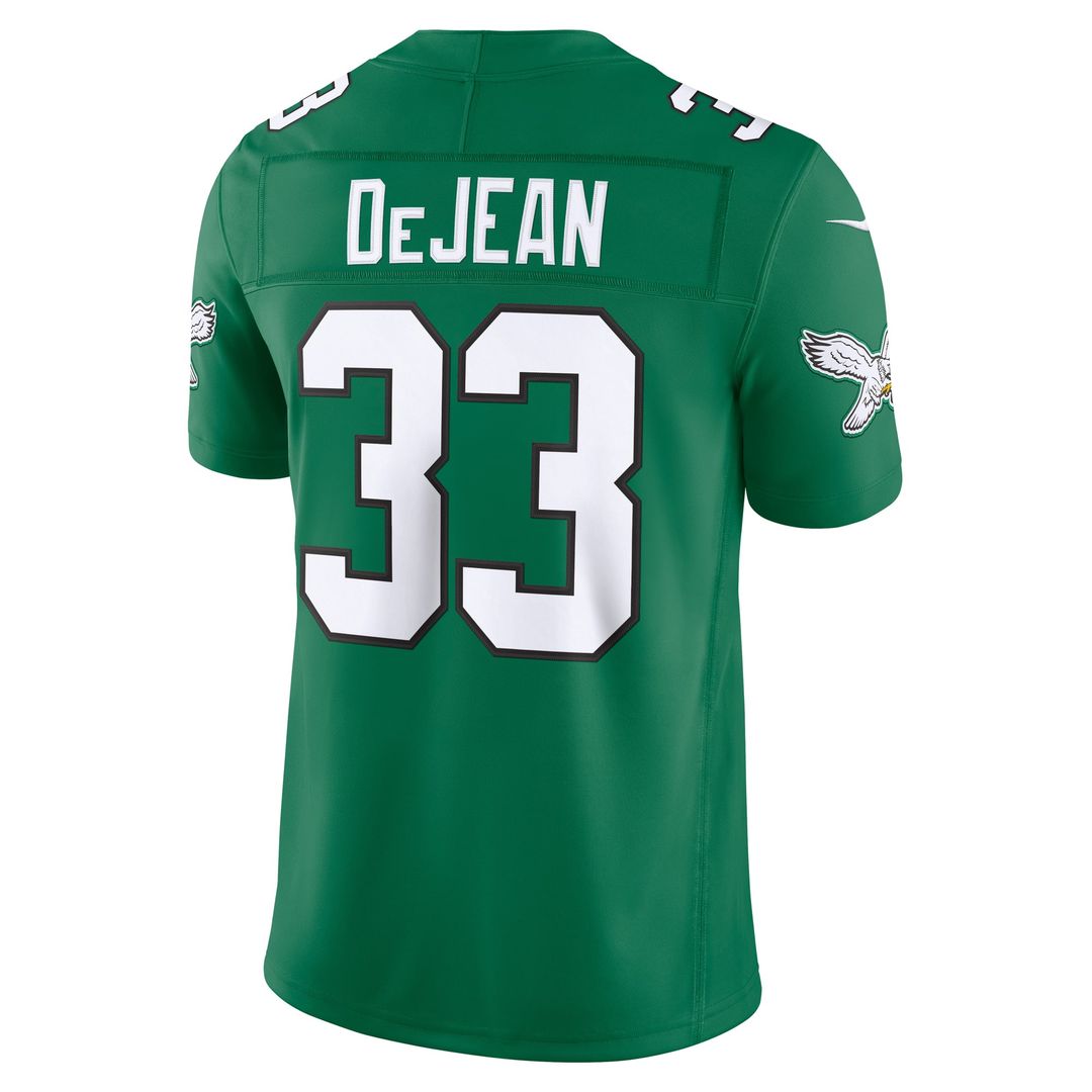 Men's Philadelphia Eagles Cooper DeJean Nike Kelly Green Alternate Vapor F.U.S.E. Stitched Limited Jersey