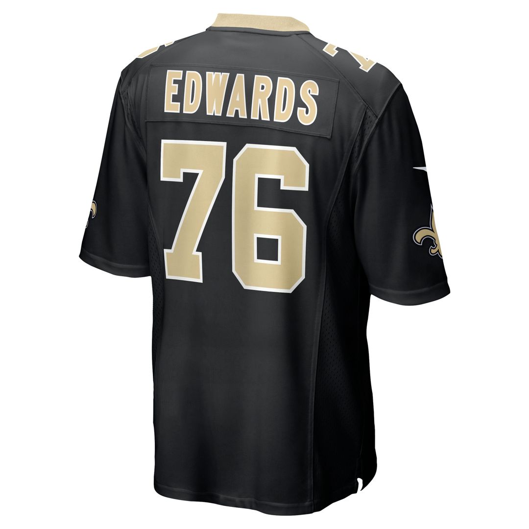 Men's New Orleans Saints David Edwards Nike  Black Team Game Jersey