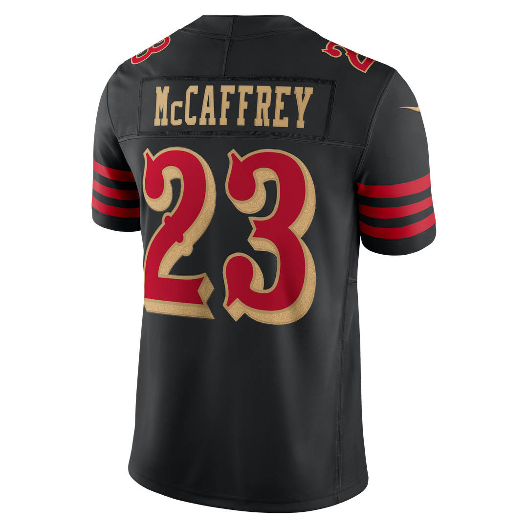 Men's San Francisco 49ers Christian McCaffrey Nike Black Rivalries Collection Stitched Limited Jersey