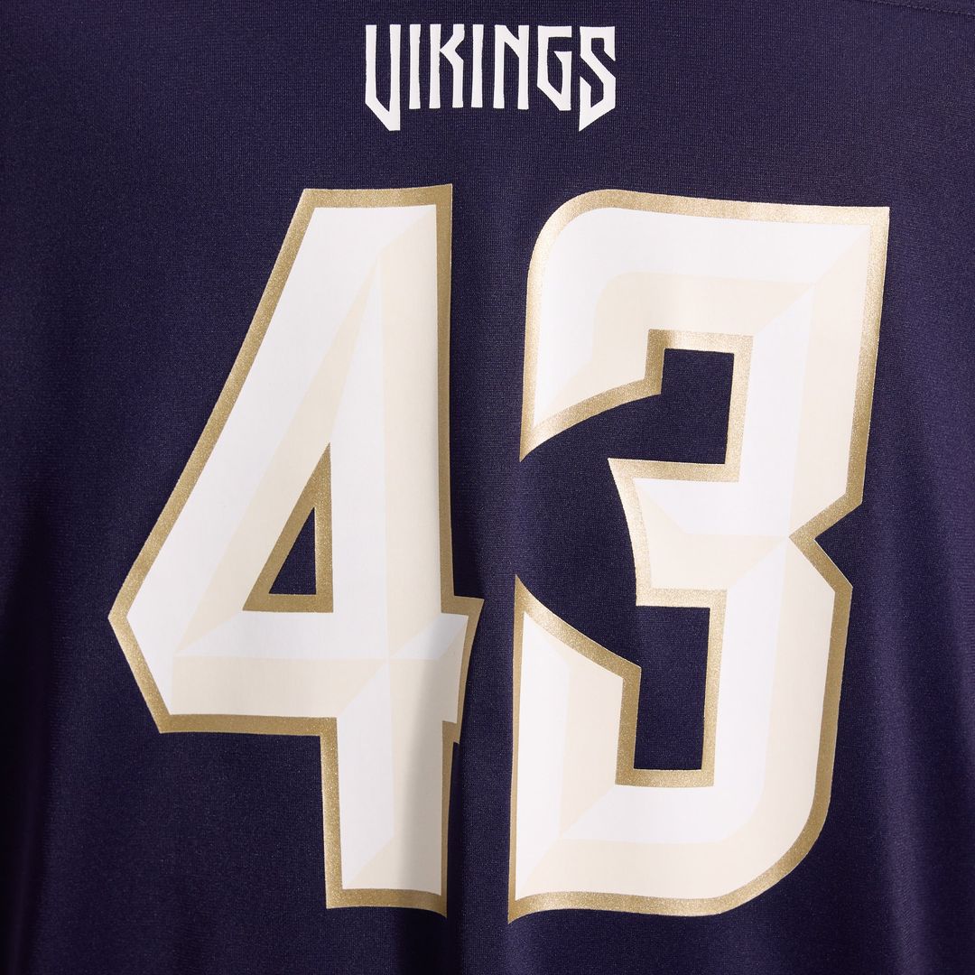 Men's Minnesota Vikings Andrew Van Ginkel Nike Purple 2026 Rivalries Collection Game Jersey
