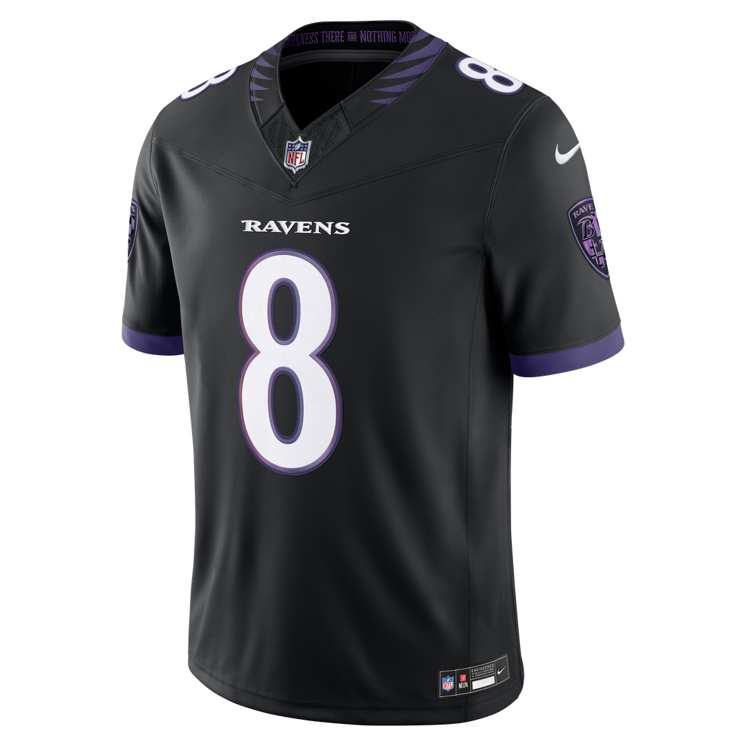 Men's Baltimore Ravens Lamar Jackson Nike Black Alternate Alternate Vapor F.U.S.E. Stitched Limited Jersey