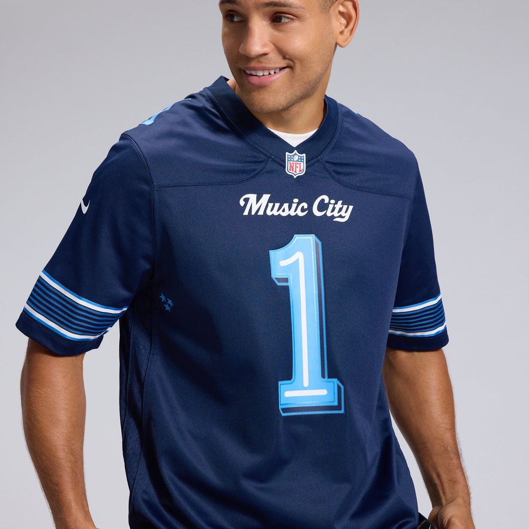 Men's Tennessee Titans Cameron Ward Nike Navy 2026 Rivalries Collection Game Jersey
