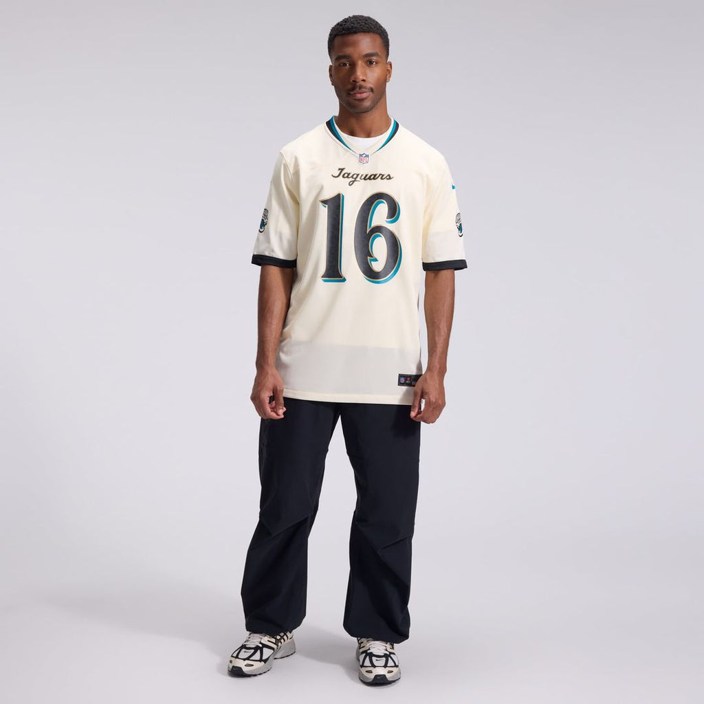 Men's Jacksonville Jaguars Trevor Lawrence Nike Natural 2026 Rivalries Collection Game Jersey