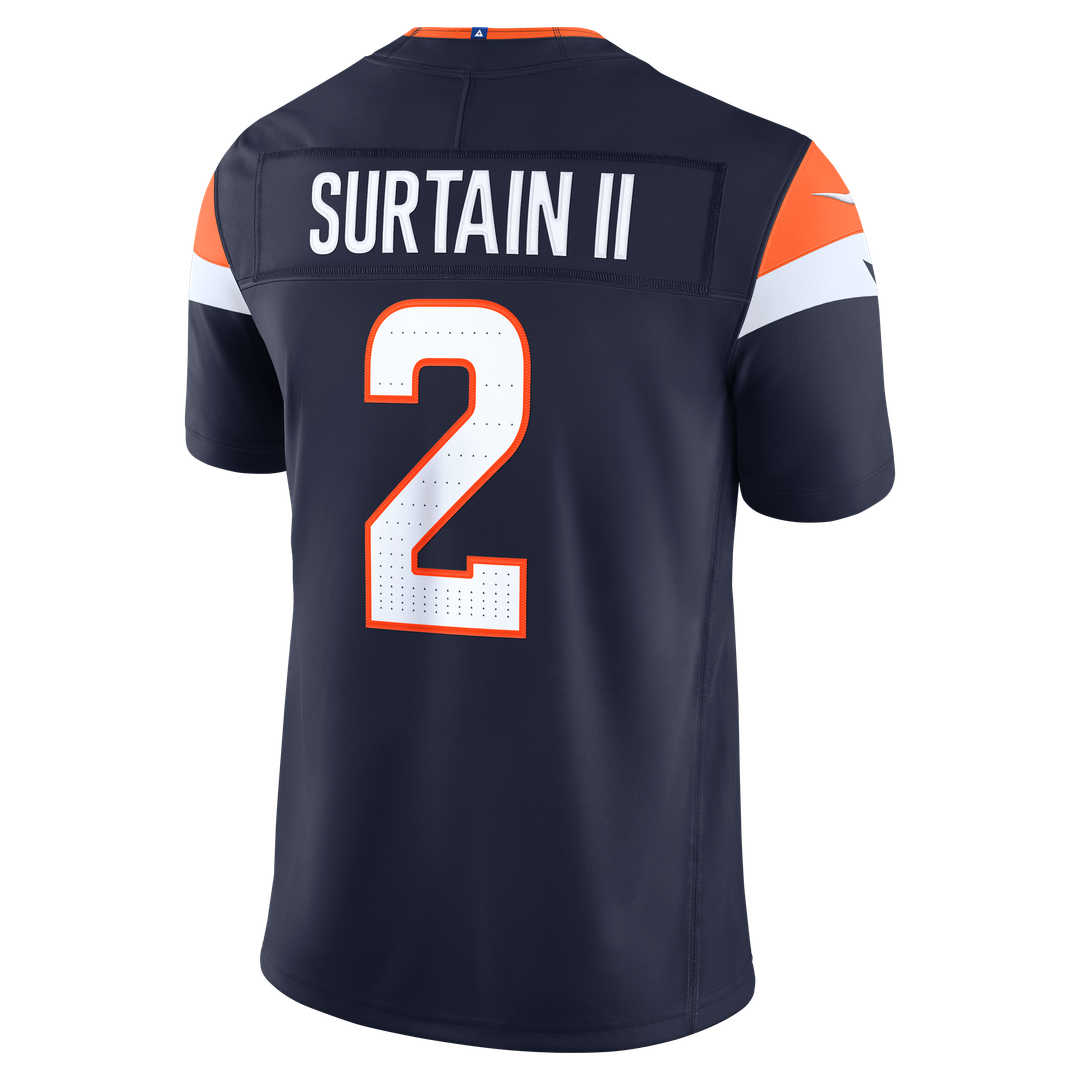 Men's Denver Broncos Pat Surtain II Nike Navy Alternate Vapor F.U.S.E. Stitched Limited Jersey