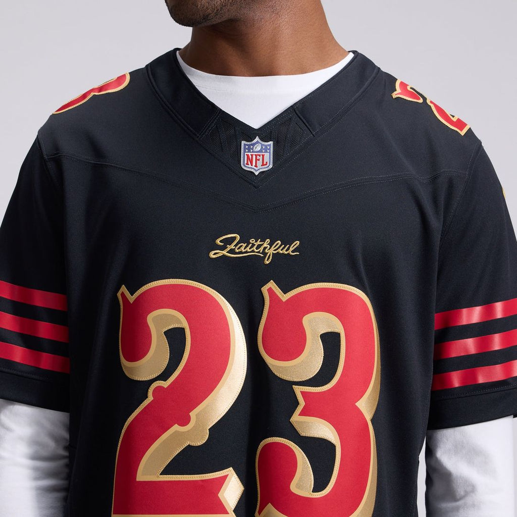 Men's San Francisco 49ers Christian McCaffrey Nike Black Rivalries Collection Stitched Limited Jersey