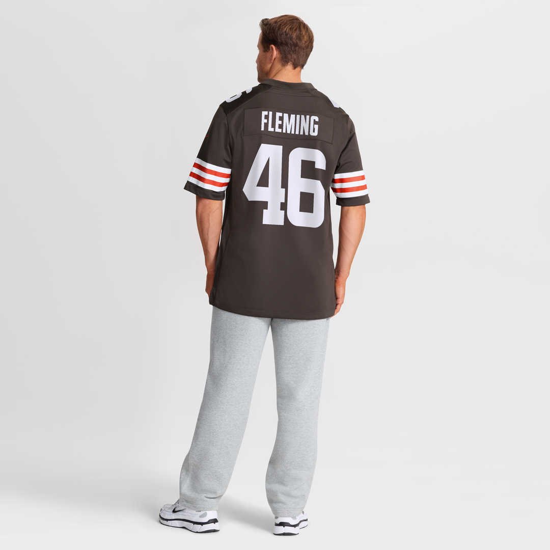 Men's Cleveland Browns Don Fleming Nike Brown Retired Player Jersey