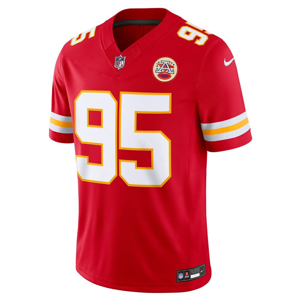 Men's Kansas City Chiefs Chris Jones Nike Red Team Vapor F.U.S.E. Stitched Limited Jersey