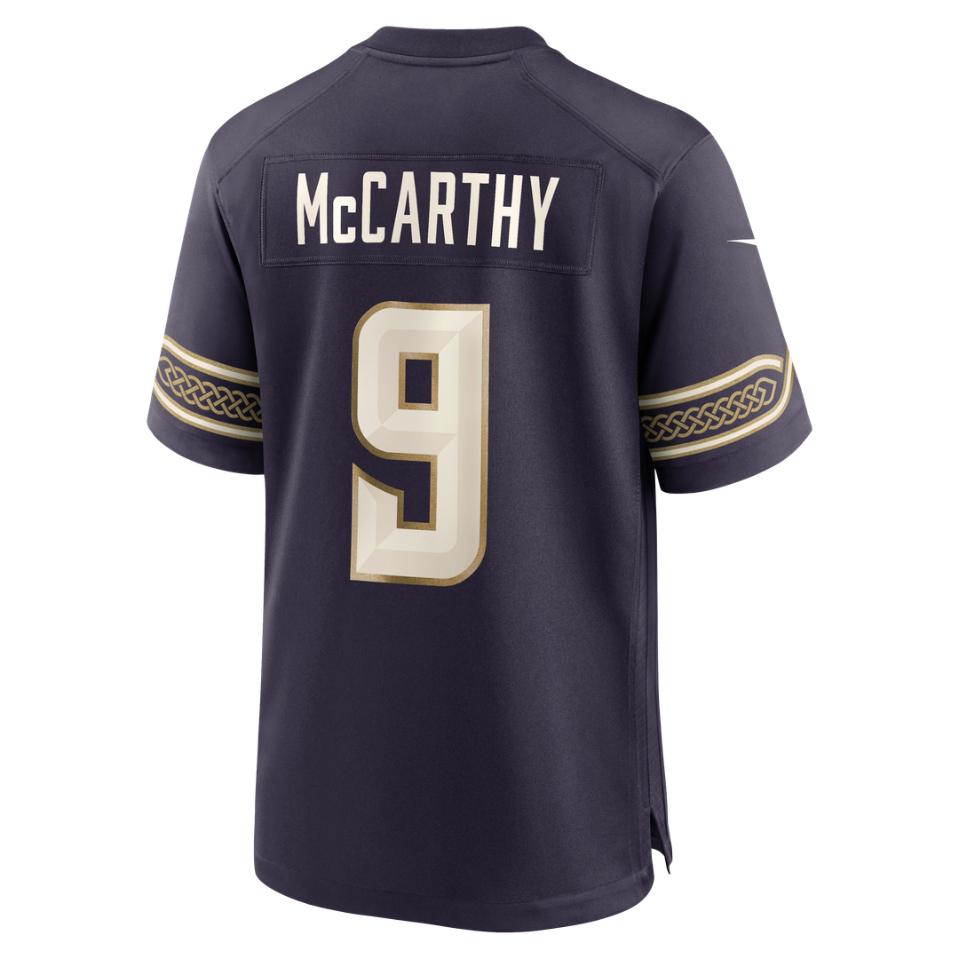 Men's Minnesota Vikings J.J McCarthy Nike Purple 2026 Rivalries Collection Game Jersey