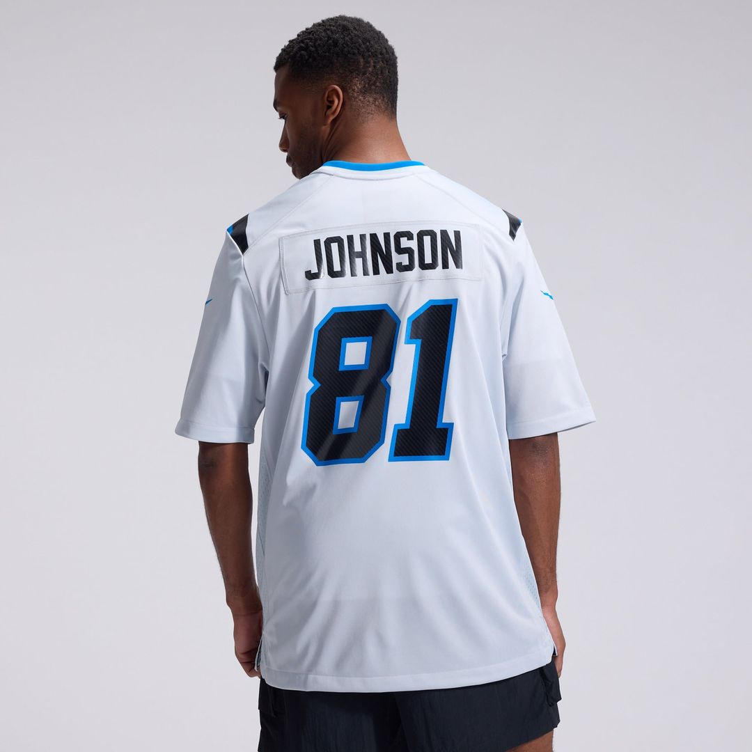 Men's Detroit Lions Calvin Johnson Nike Silver 2026 Rivalries Collection Game Jersey