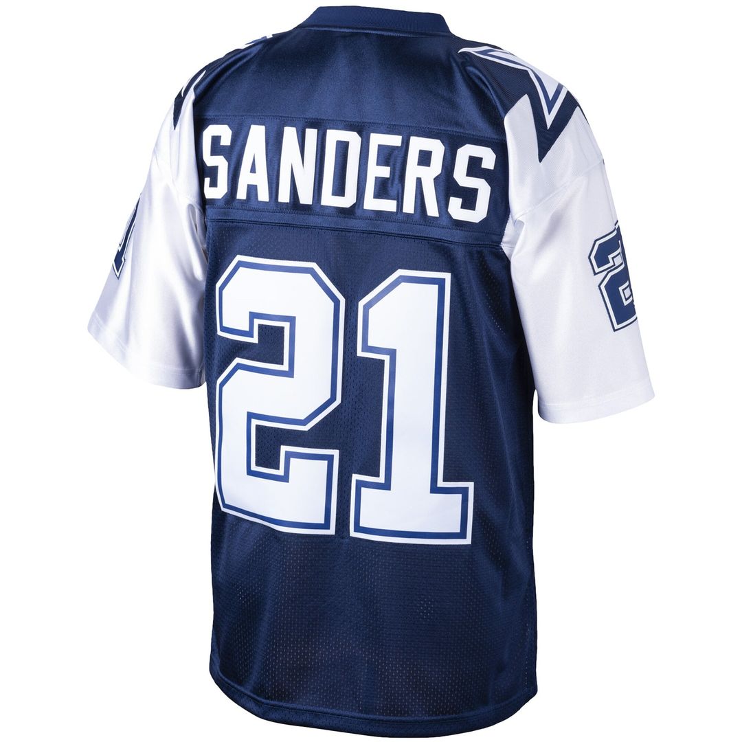 Men's Dallas Cowboys Deion Sanders Mitchell & Ness Navy Big & Tall 1995 Retired Player Replica Jersey