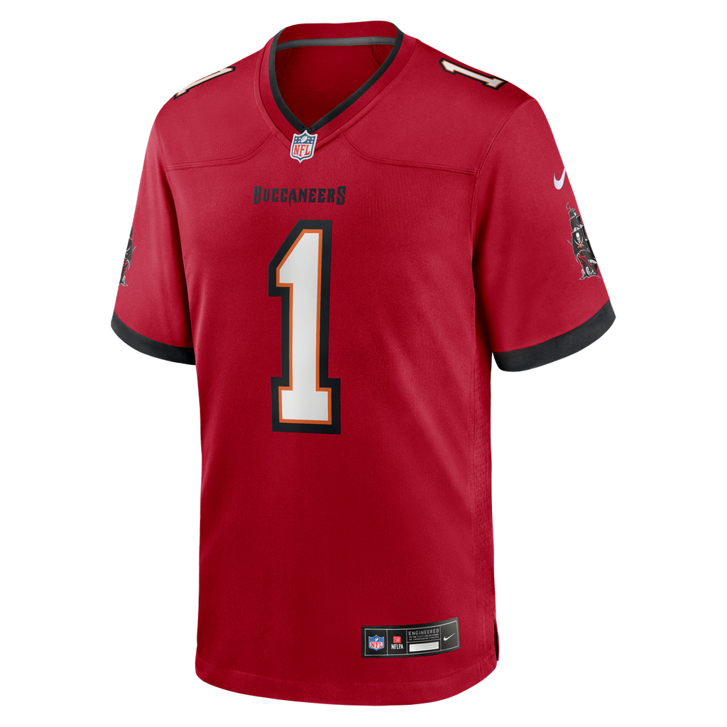 Men's Tampa Bay Buccaneers Number 1 Dad Nike Red Game Jersey
