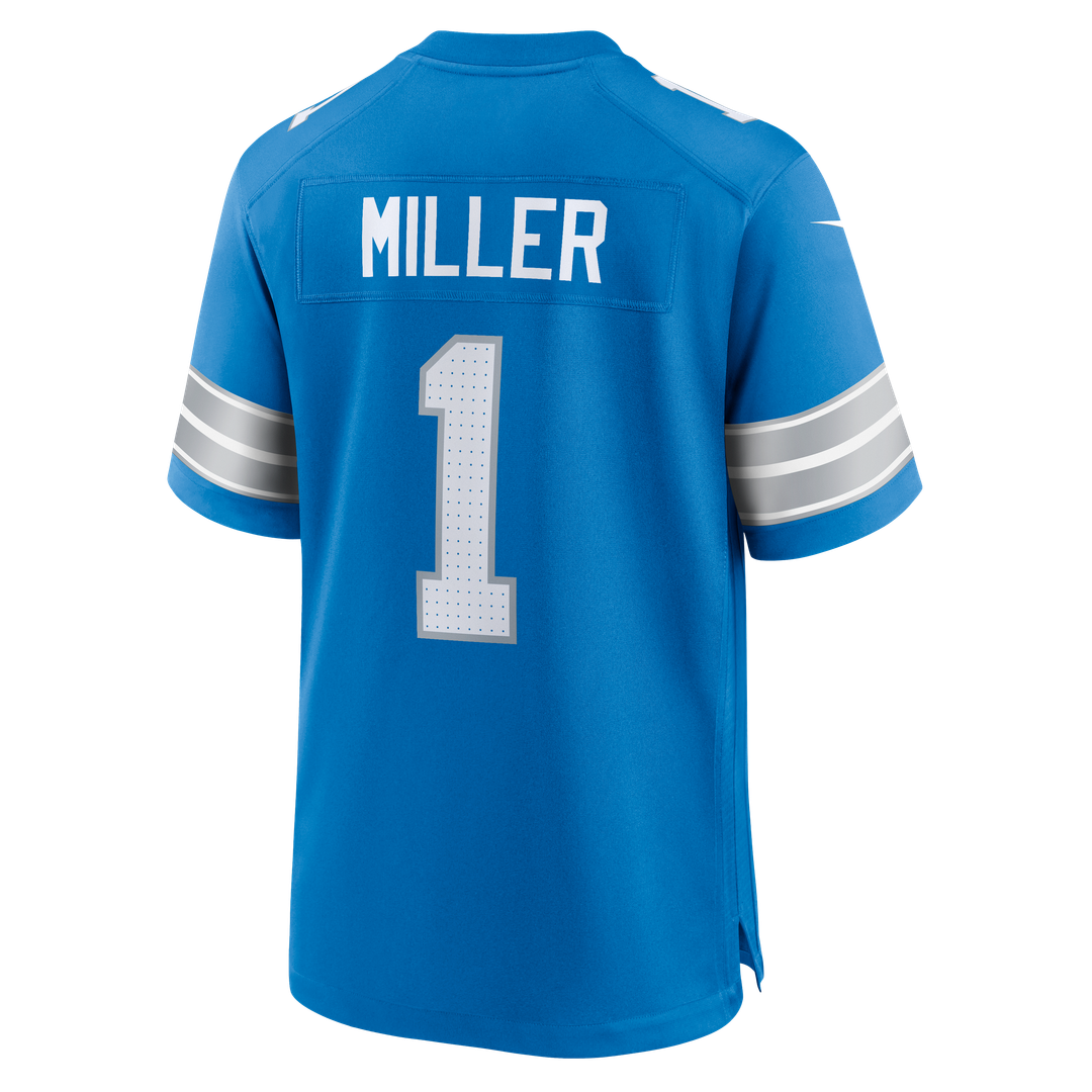 Men's Detroit Lions Blake Miller Nike Blue Team Game Jersey