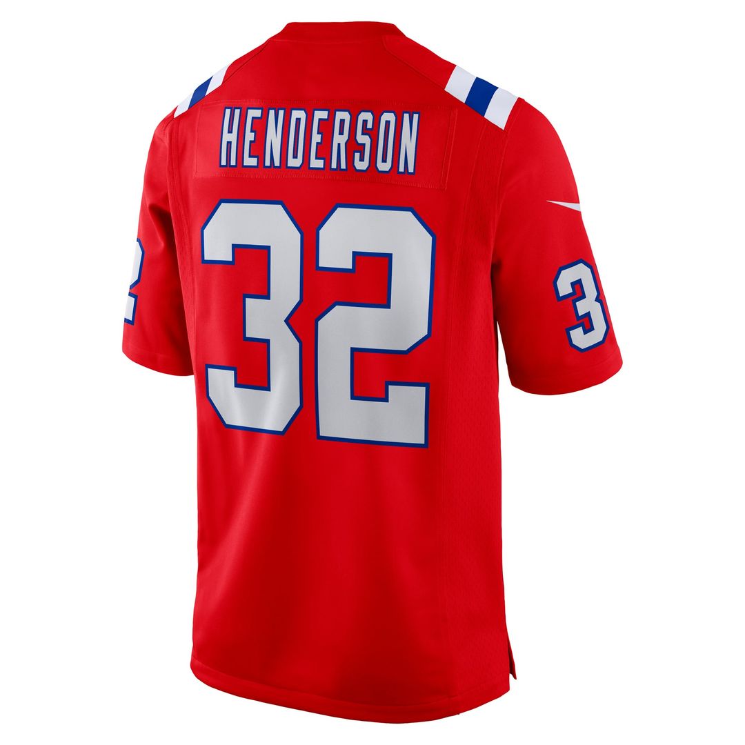 Men's New England Patriots TreVeyon Henderson Nike Navy 2025 NFL Draft Game Jersey