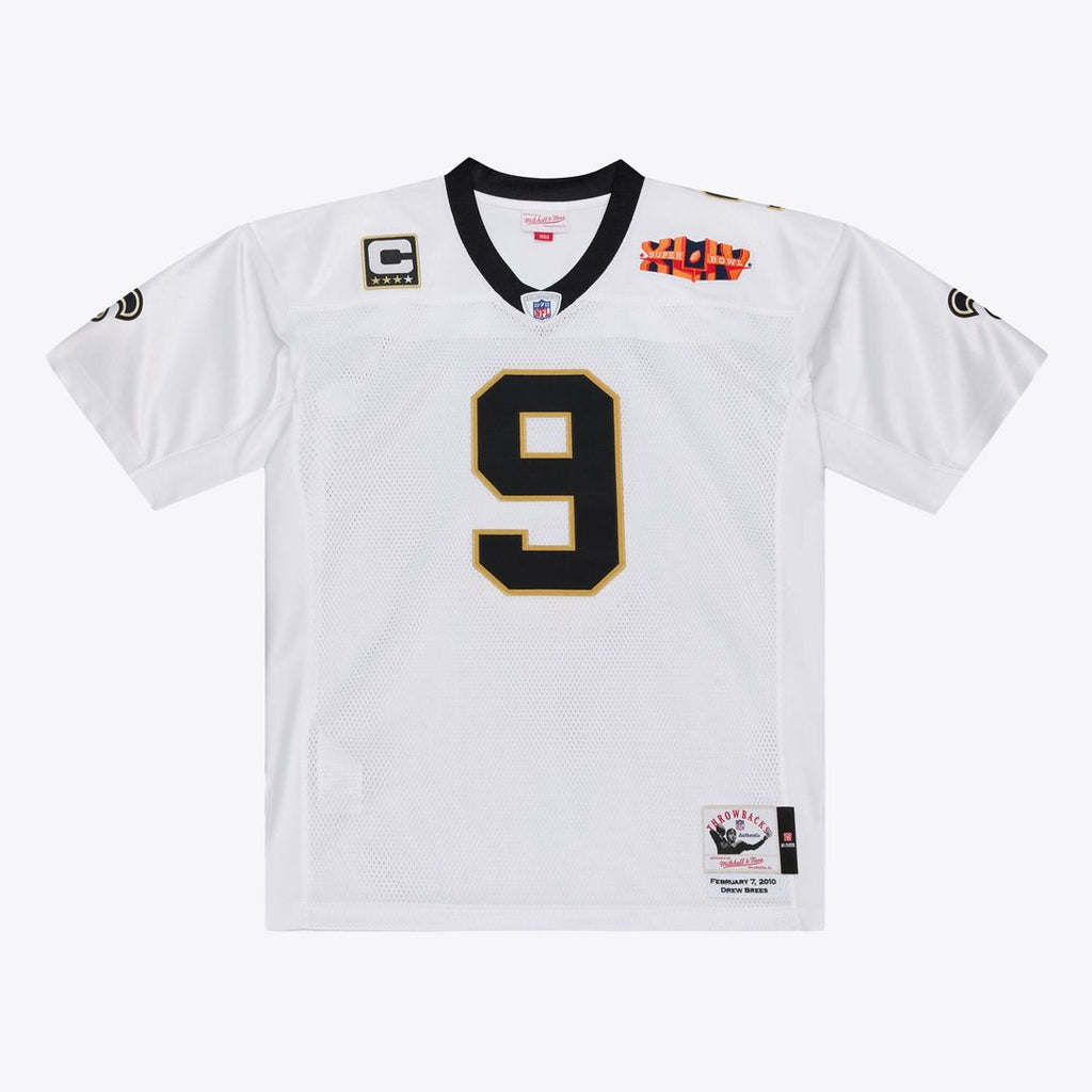 Men's New Orleans Saints Drew Brees Mitchell & Ness White Super Bowl XLIV Authentic Jersey