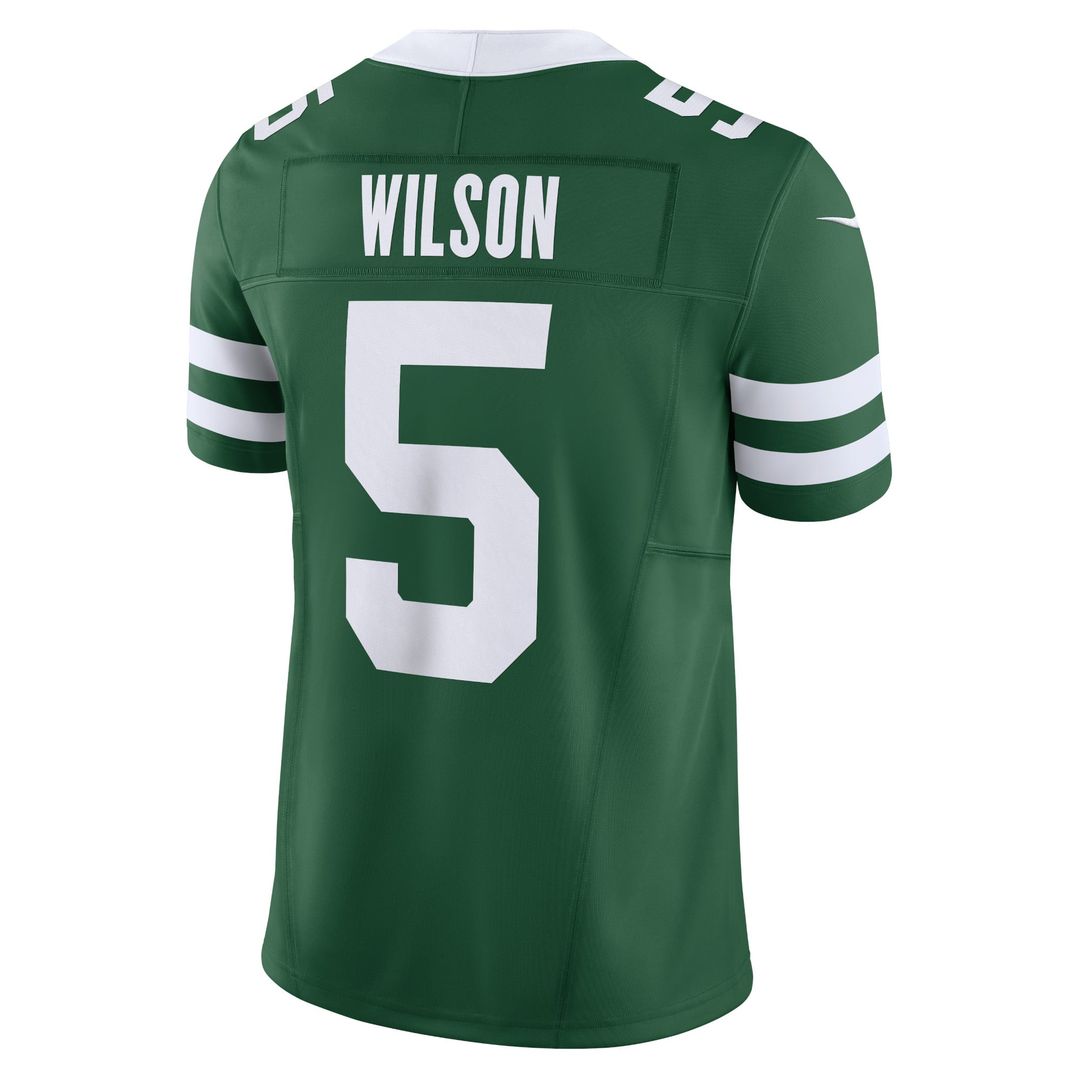 Men's New York Jets Garrett Wilson Nike Legacy White Vapor F.U.S.E. Limited Jersey