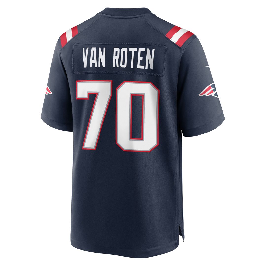Men's New England Patriots Greg Van Roten Nike Navy Team Game Jersey