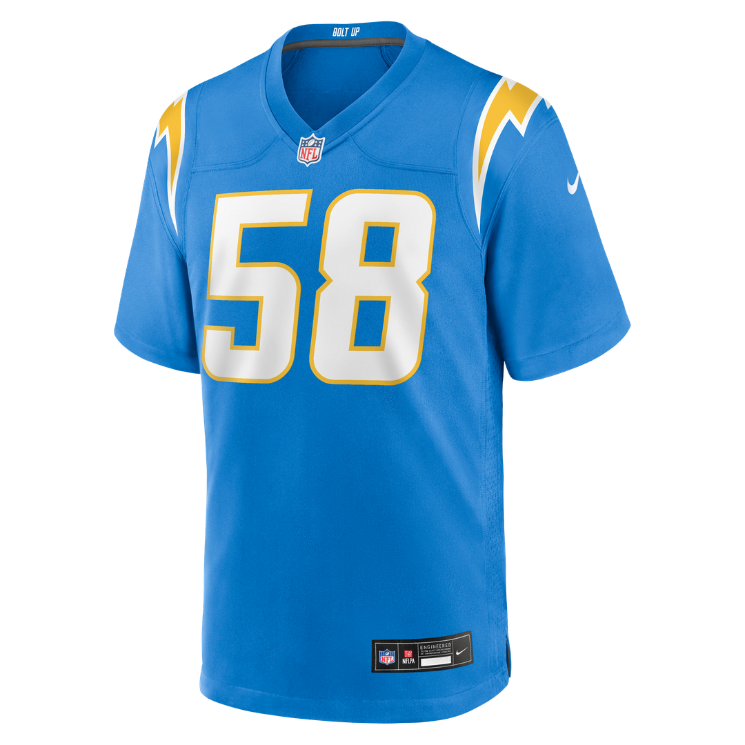 Men's Los Angeles Chargers Marlowe Wax Nike  Powder Blue Team Game Jersey