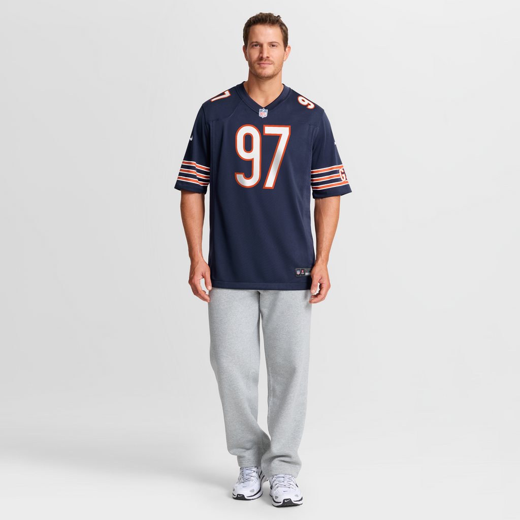 Men's Chicago Bears James Lynch Nike  Navy Team Game Jersey