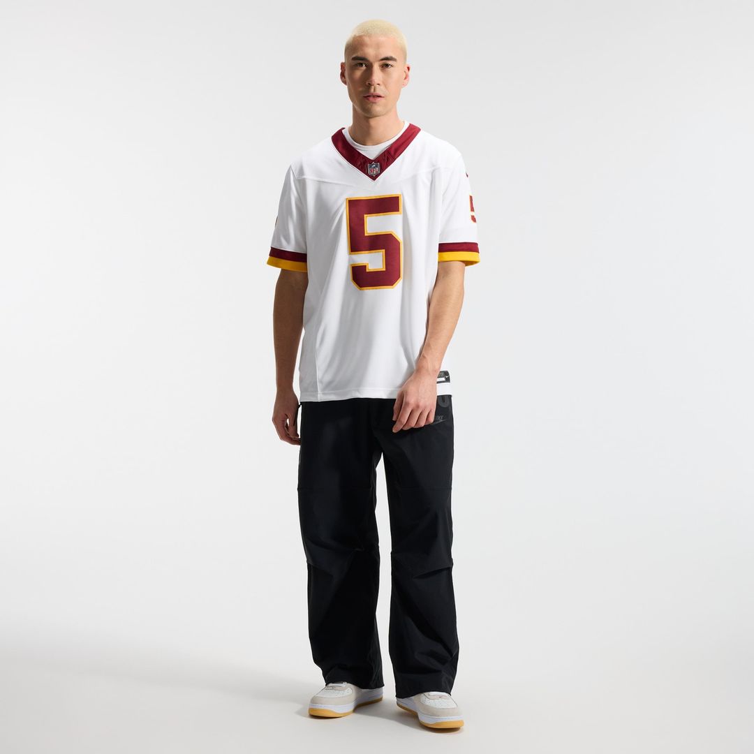 Men's Washington Commanders Jayden Daniels Nike White Vapor F.U.S.E. Stitched Limited Jersey
