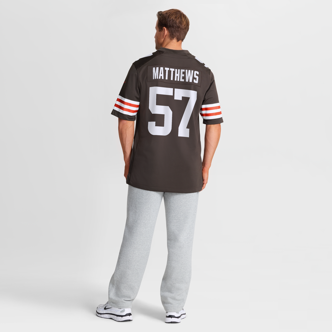 Men's Cleveland Browns Clay Matthews Nike Brown Game Retired Player Jersey