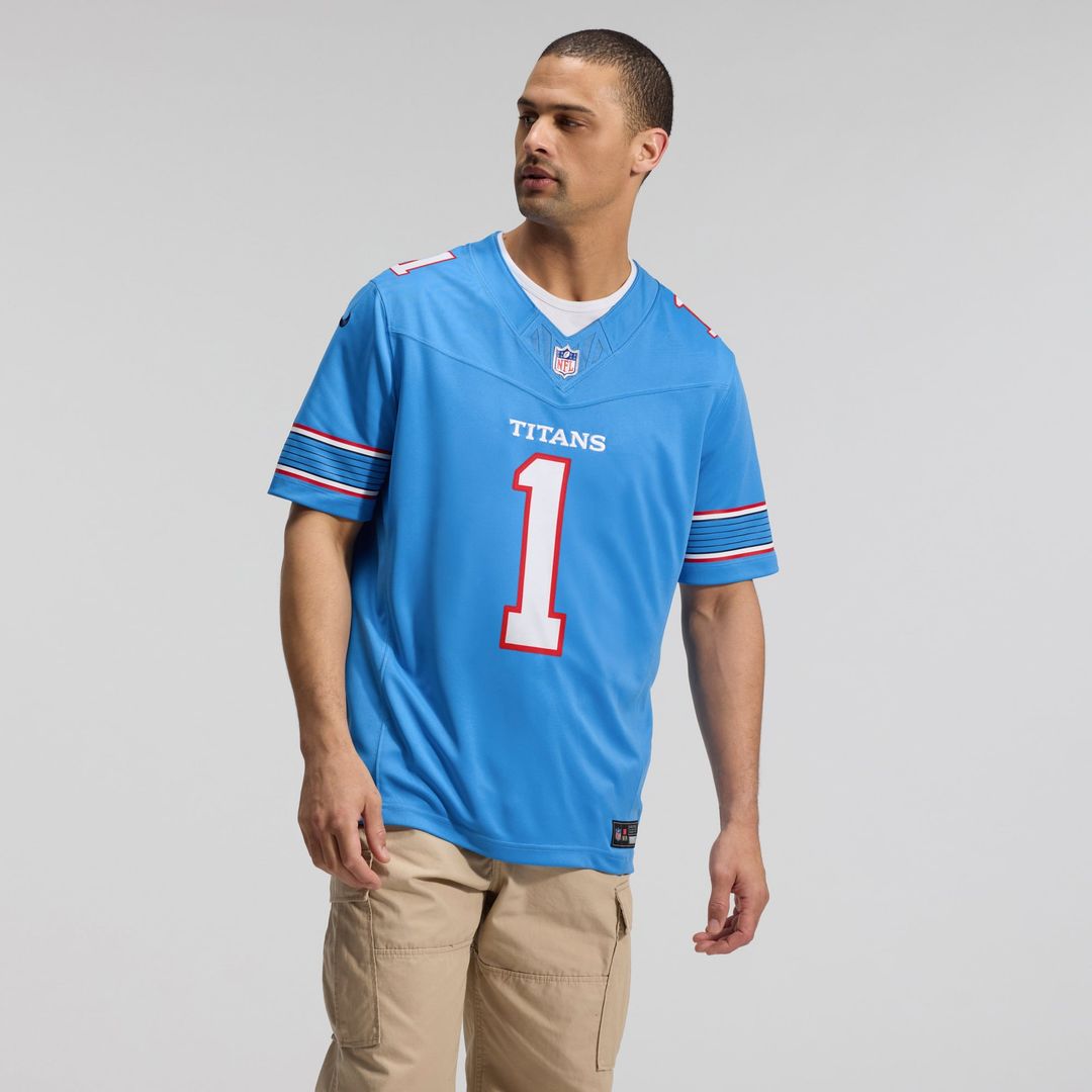 Men's Tennessee Titans Cameron Ward Nike Light Blue Team Vapor F.U.S.E. Stitched Limited Jersey