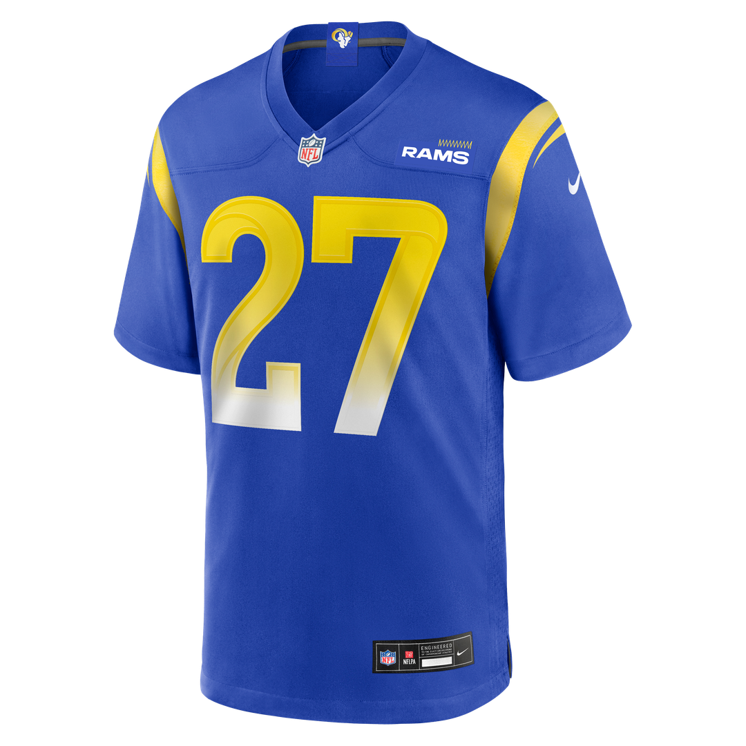 Men's Los Angeles Rams Jarquez Hunter Nike  Royal Team Game Jersey