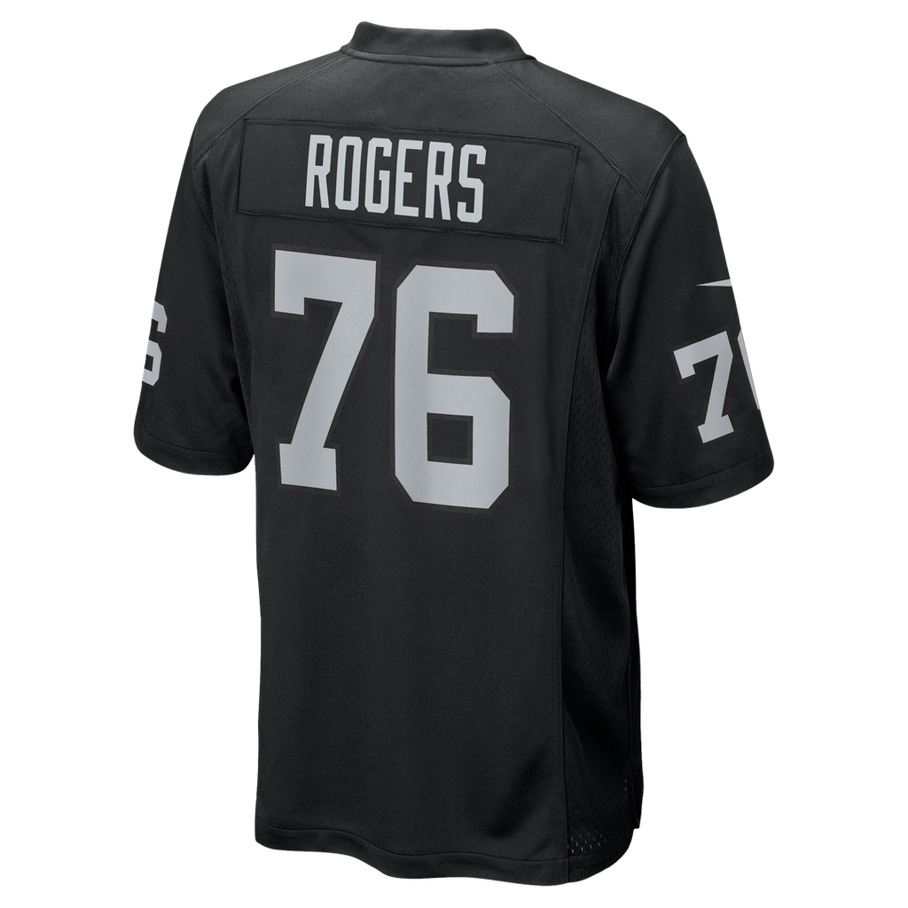 Men's Las Vegas Raiders Caleb Rogers Nike  Black Team Game Jersey
