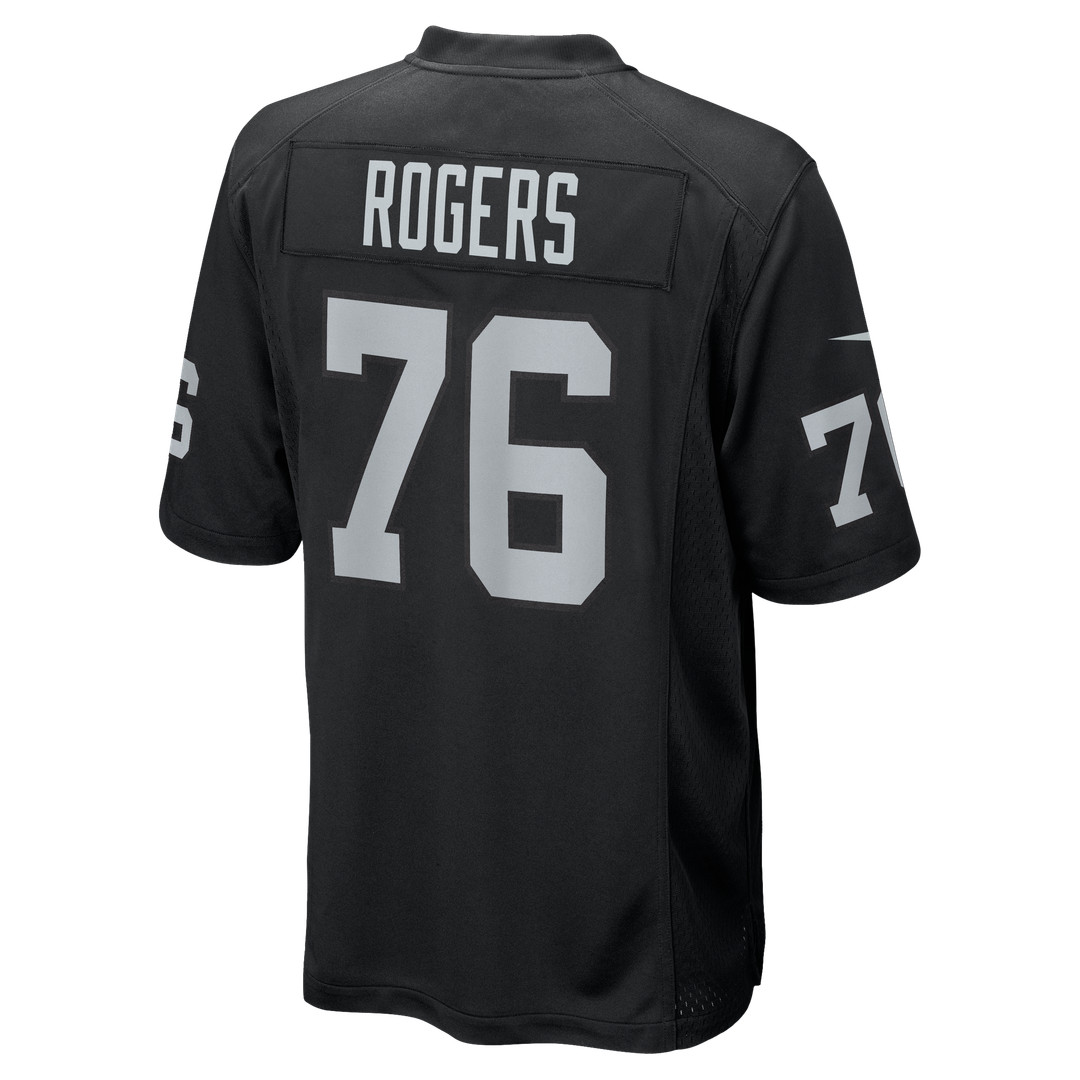 Men's Las Vegas Raiders Caleb Rogers Nike  Black Team Game Jersey