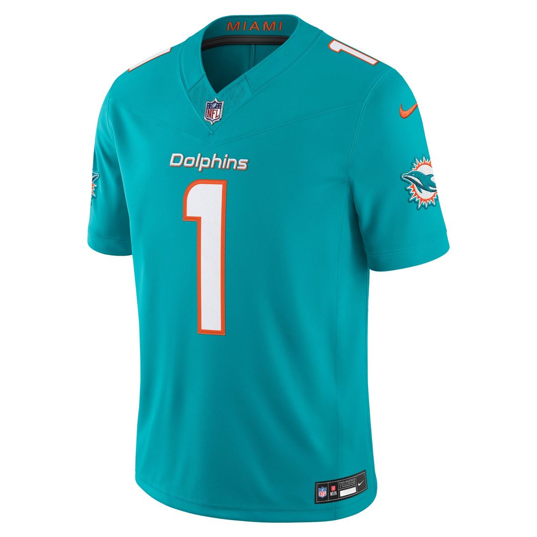 Men's Miami Dolphins Tua Tagovailoa Nike Aqua Team Vapor F.U.S.E. Stitched Limited Jersey