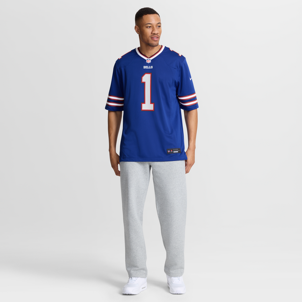 Men's Buffalo Bills Number 1 Dad Nike Royal Game Jersey