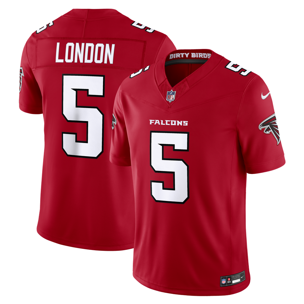 Men's Atlanta Falcons Drake London Nike Red Team Vapor F.U.S.E. Stitched Limited Jersey