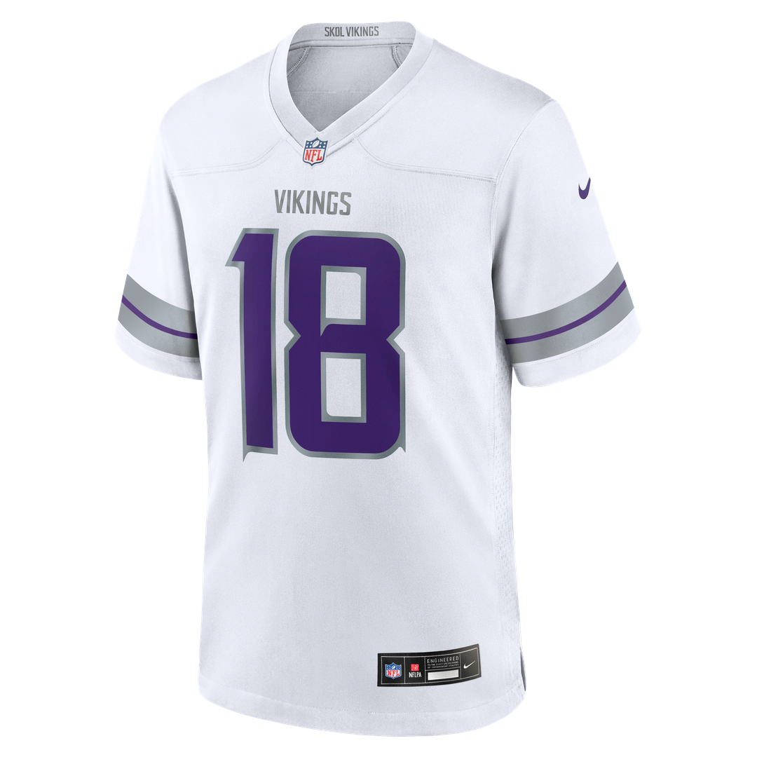 Men's Minnesota Vikings Justin Jefferson Nike White Alternate Game Player Jersey