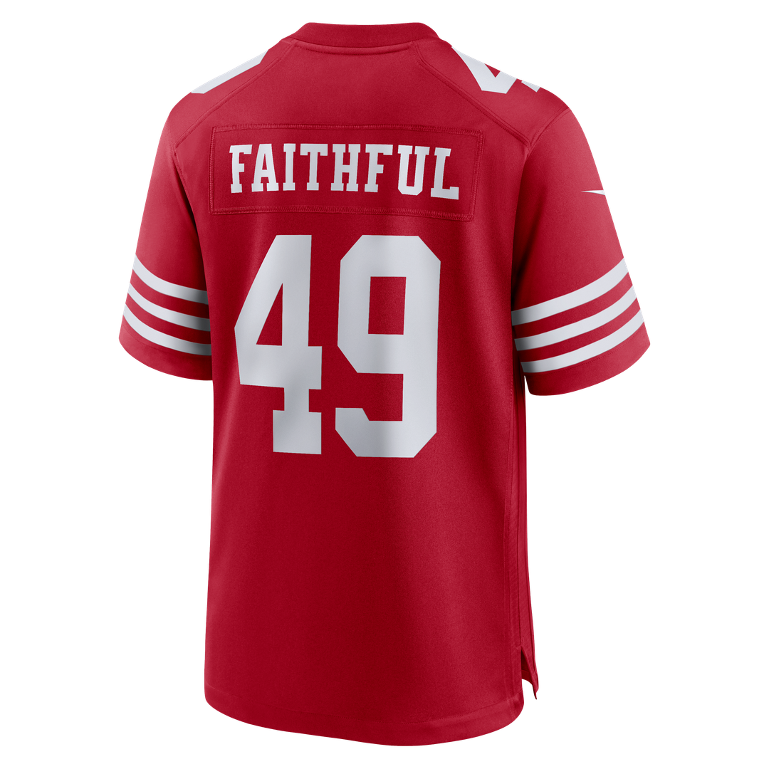 Men's San Francisco 49ers The Faithful Nike Scarlet 80th Anniversary Game Jersey