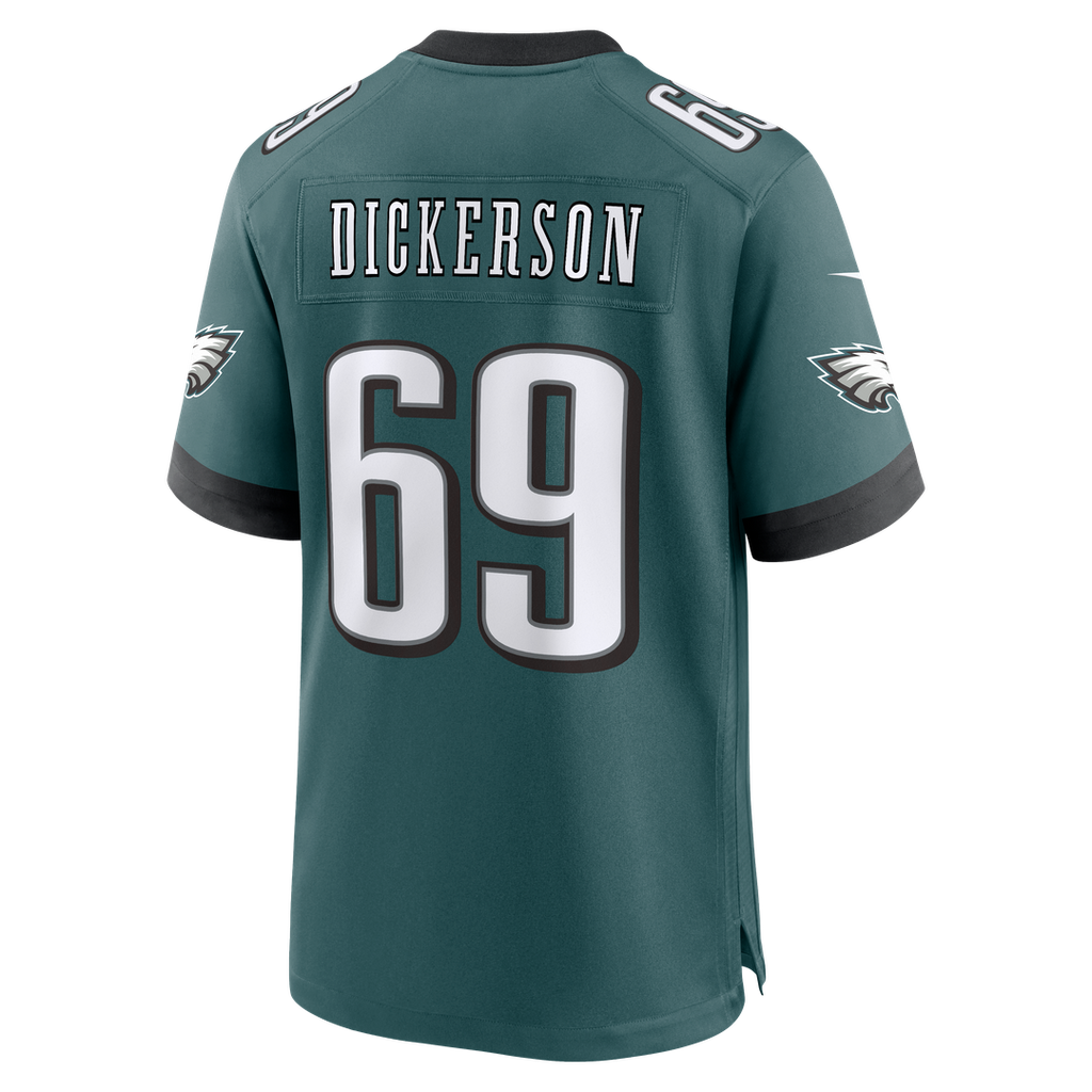 Men's Philadelphia Eagles Landon Dickerson Nike  Midnight Green Team Game Jersey