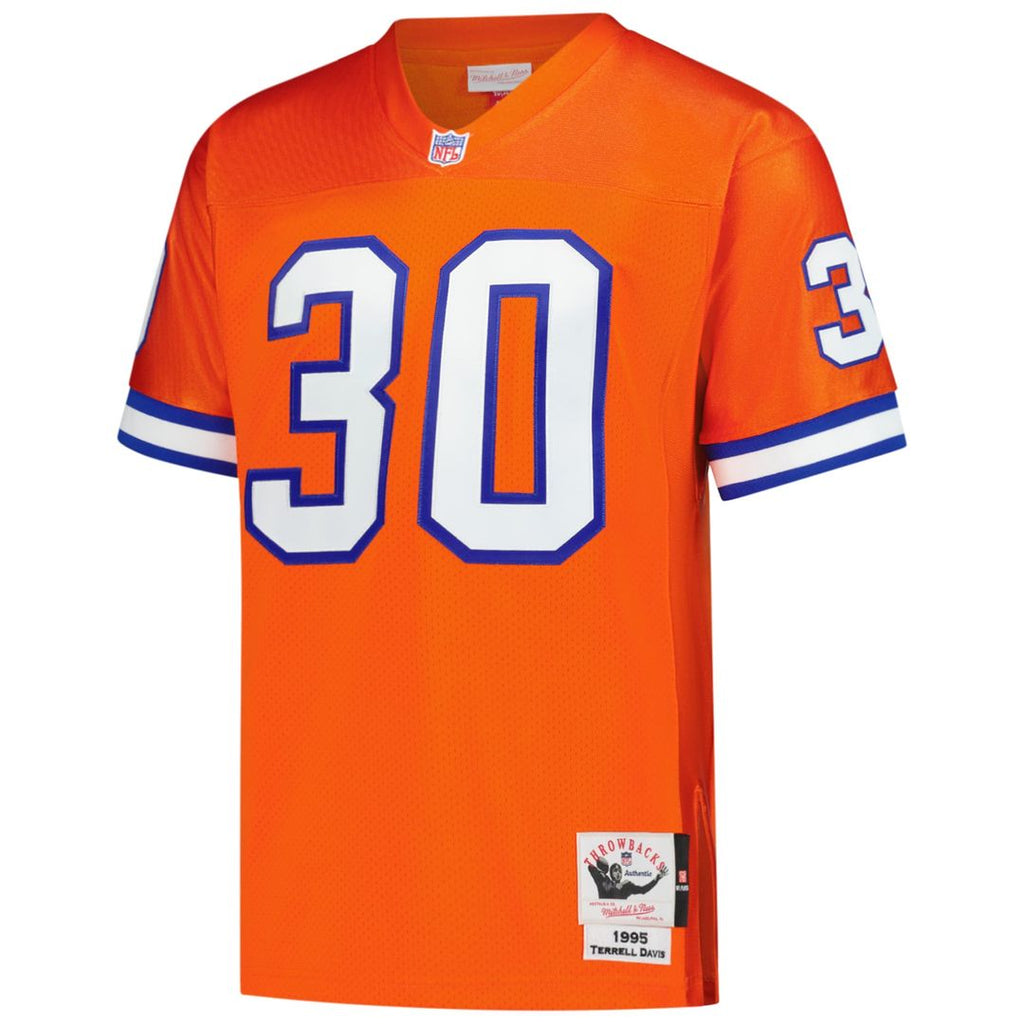 Men's Denver Broncos Terrell Davis Mitchell & Ness Orange 1995 Authentic Throwback Retired Player Jersey