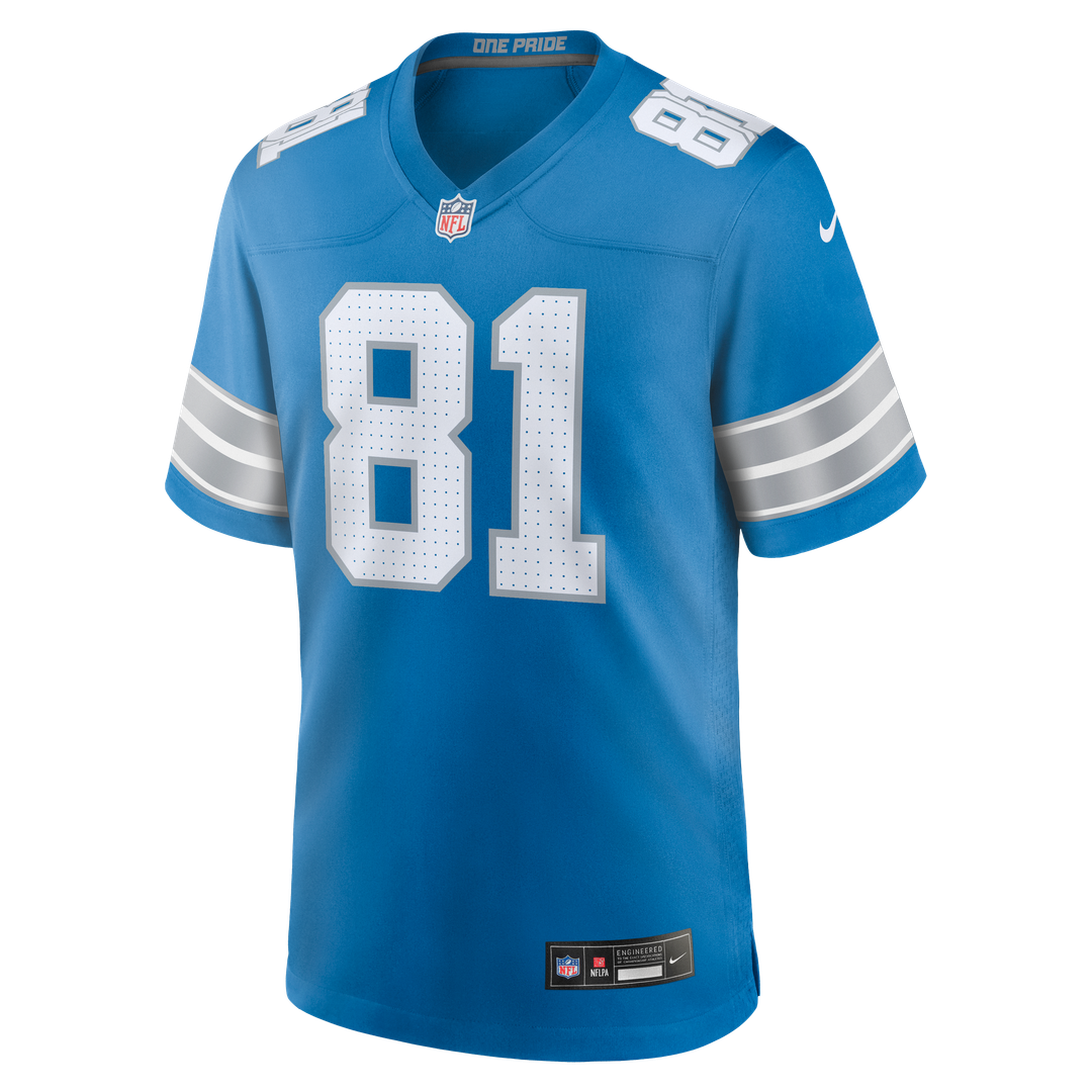 Men's Detroit Lions Calvin Johnson Nike  Blue Team Retired Game Jersey