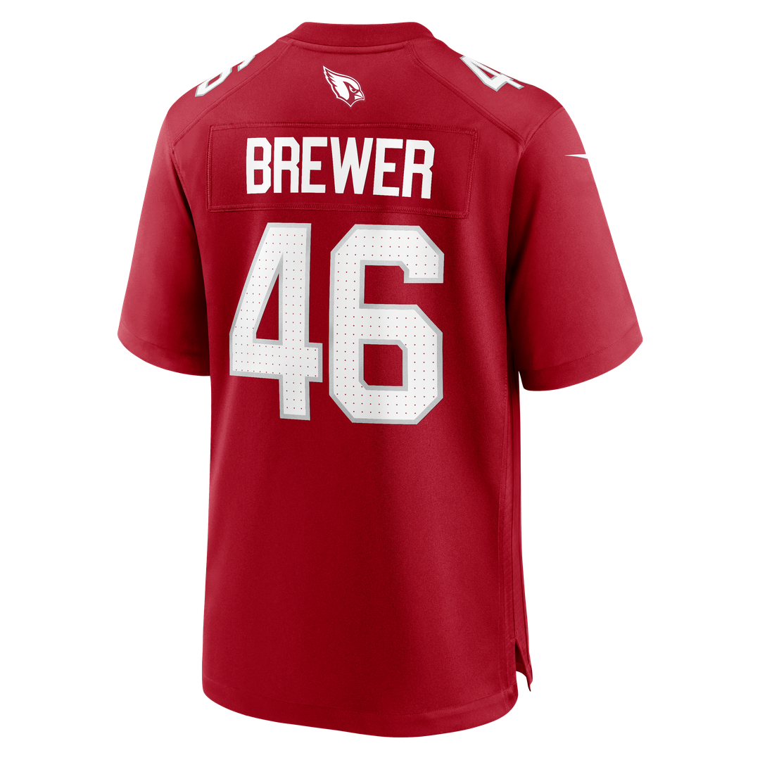 Men's Arizona Cardinals Aaron Brewer Nike  Cardinal Team Game Jersey