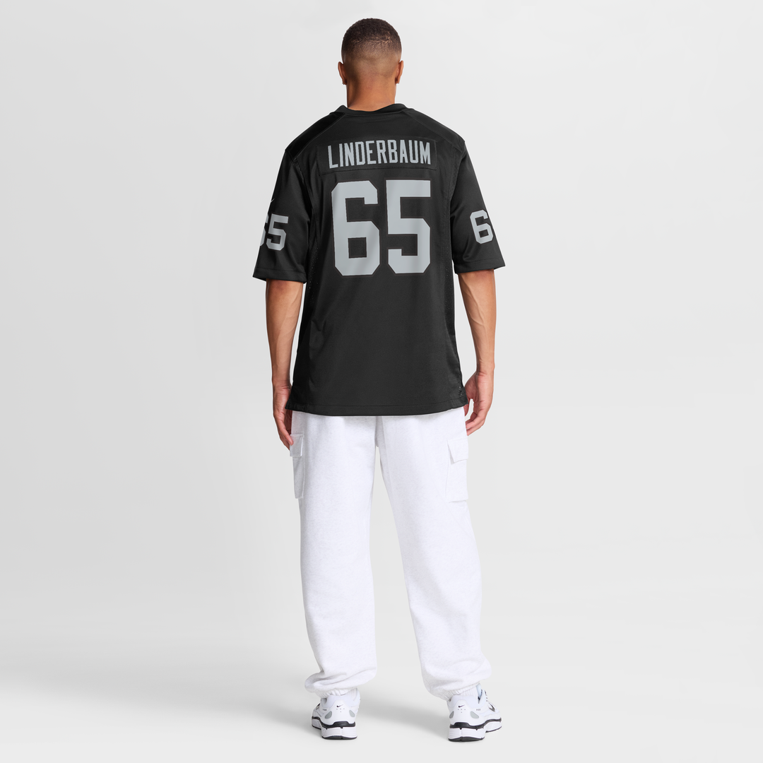 Men's Las Vegas Raiders Tyler Linderbaum Nike Black Team Game Jersey