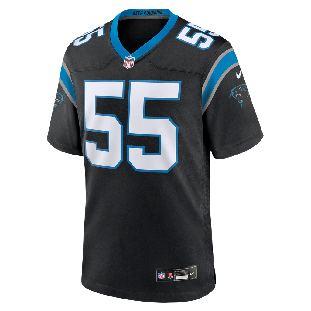 Men's Carolina Panthers Maema Njongmeta Nike  Black Team Game Jersey